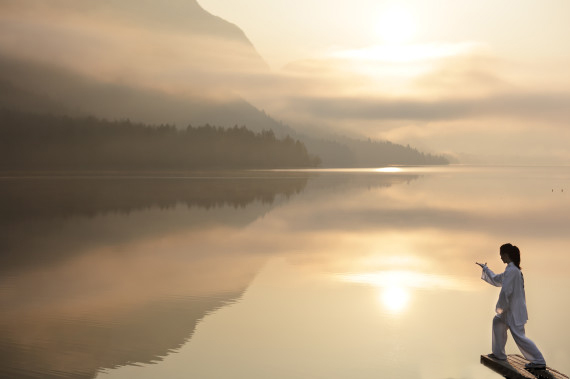 Tai Chi is practiced with the sensation of a slowly flowing river.